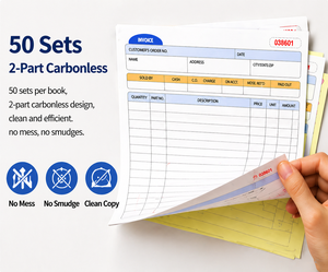 Carnet de factures autocopiantes 2 feuillets, 50 reçus numérotés consécutivement - Product Image 3
