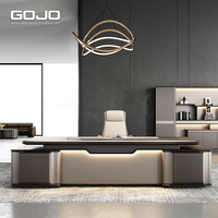 Bureau de direction simple et moderne avec un design luxueux, fonction extensible, en chêne, pour un usage domestique ou professionnel