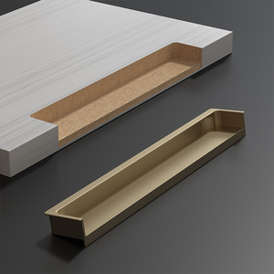Minimalist Metal Bar <b>Drawer</b> Handle in Black <b>Gold</b> Red Embedded Furniture <b>Pull</b> Invisible Cabinet Handle for Modern Design - Product Image 5