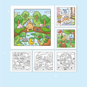 大人と10代の子供のためのカスタム卸売かわいい不気味なテーマぬりえブックキューティーファジーハイジーストレスリリーフ居心地の良いぬりえ - Product Image 2