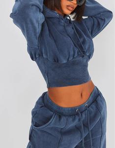 Set di <span class=keywords><strong>Jogger</strong></span> <span class=keywords><strong>donna</strong></span> con logo personalizzato 2 pezzi Set di pantaloni sportivi da ginnastica Unisex tuta con cappuccio <span class=keywords><strong>Oversize</strong></span> - Product Image 3