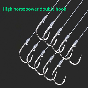 <span class=keywords><strong>Kona</strong></span> Taglia Piccola 3 # -12 #   Ami da pesca pre-montati in acciaio ad alto tenore di carbonio con lenza PE e doppio amo per la pesca di persici in acqua salata/dolce - Product Image 4