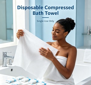 Serviette de bain jetable en coton compressé tissé à séchage rapide, grande taille, serviette de bain magique - Product Image 3