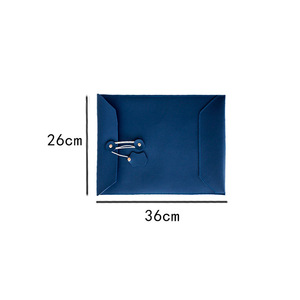 <b>A4</b> vertical document bag with rope binding, PU leather exam paper bag, storage bag, briefcase, <b>file</b> folder, customizable. - Product Image 5