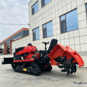 Trancheuse sur chenilles assise de 35 CV à moteur diesel avec boîte de vitesses pour une productivité élevée dans <span class=keywords><strong>le</strong></span> creusement de fossés en verger, <span class=keywords><strong>le</strong></span> labourage rotatif et <span class=keywords><strong>le</strong></span> remblaiement - Product Image 2