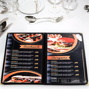 Couverture de <span class=keywords><strong>menu</strong></span> personnalisée en PVC, double pliage, panneau imprimable, carte de <span class=keywords><strong>menu</strong></span> en plastique pour restaurant, café, bar, <span class=keywords><strong>mariage</strong></span>, restauration - Product Image 3