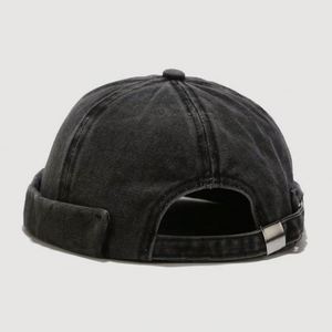 Sombrero Docker de Tela Lavada Estilo Vintage para Hombre, con Logotipo Personalizado, Estilo Urbano Hipster Hip Hop Yuppie, Ideal para Verano - Product Image 4