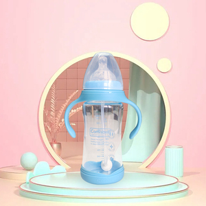 Manufacture High Quality 240ml/8oz Wide Neck Borosilicate Baby <strong>Glass</strong> <strong>Feeding</strong> <strong>Bottle</strong> With Silicone Nipple - Product Image 2