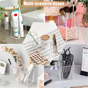 Porta Brochas de Maquillaje de Acrílico Transparente, Organizador de Brochas Cosméticas de Acrílico, Porta Lápices y Bolígrafos para Escritorio - Product Image 3