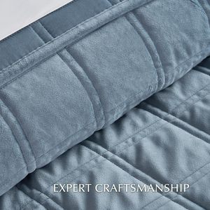 Siêu mềm đôi hộp khâu Trọng lượng nhẹ nhung Comforter <span class=keywords><strong>Quilt</strong></span> Set cho tất cả các mùa - Product Image 4