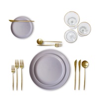 Pizza violette marocaine tasse en porcelaine fine vaisselle ensembles logo personnalisé porcelaine de luxe royal personnalisé imprimé assiette en céramique dîner