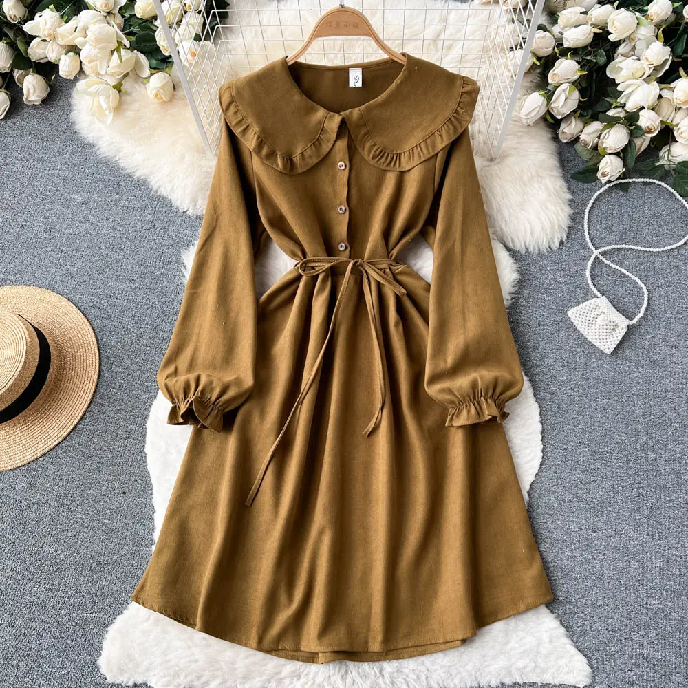 Wholesale 2022 High-end Sense Of Light Familiar Style Waist Slimming Beautiful Dress Summer French Long-sleeved Shirt Dress