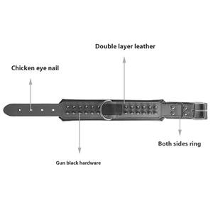 Collar de cuero para perro, remache ajustable con pinchos, remache de cuero de vaca, collares para mascotas, resistente, antimordedura, <span class=keywords><strong>Bully</strong></span>, PITBUL, Collar para perro - Product Image 5