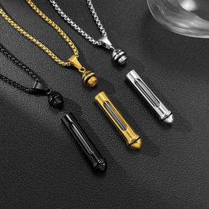 Collier en acier inoxydable de conteneur de cendres d'animal familier de mémorial unique de pendentif de bouteille de parfum polyvalent à la mode - Product Image 2