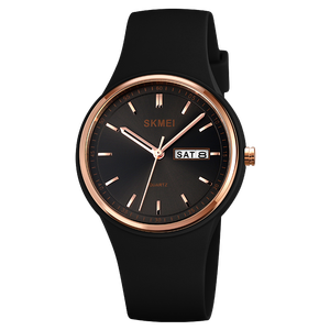 Reloj Skmei 2057, Oferta, Dorado, Cuarzo, Estilo Simple, Esfera Clásica, Aleación, Silicona, Reloj de Mujer - Product Image 5