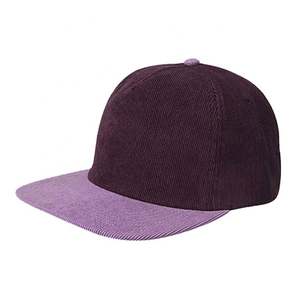 Casquettes Snapback en velours côtelé à deux tons, à visière plate, pour le sport en plein air, OEM ODM, personnalisables - Product Image 3