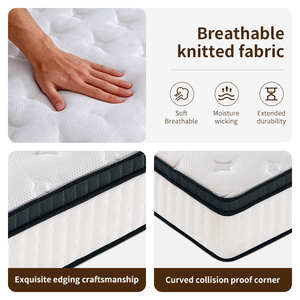 Colchón Hospitalario Ailif King/Queen Size Moderno, Transpirable, con Muelles Ensacados 3D, Tejido de 480g/m, Ecológico, Sin Pegamento, Suave - Product Image 2