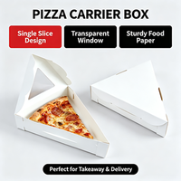 Boîte à pizza en carton blanc écologique, résistante à la graisse, emballage triangulaire, boîte à emporter biodégradable de qualité alimentaire