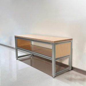Modern Minimalist <b>Shoe</b>-changing Stool Wood Marine-grade Board Aluminum Frame Floor-standing <b>Storage</b> <b>Rack</b> Home Furniture - Product Image 6