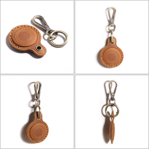 เคสหนังแท้ทำมือสำหรับอุปกรณ์ติดตาม ป้องกันการตกหล่น สไตล์เรโทร พร้อมพวงกุญแจ สำหรับ Apple ใช้กับอุปกรณ์ติดตามแบบพกพา - Product Image 3