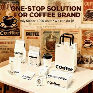 Sacs d'emballage pour grains de café en plastique à fond plat de 250 g, avec impression de marque personnalisée, avec cordon et valve - Product Image 5