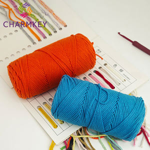 Fil à tricoter <span class=keywords><strong>en</strong></span> rouleau de 3 <span class=keywords><strong>mm</strong></span>, couleur unie, à âme creuse, mélange polyester-coton, pour macramé et sacs au crochet – Vente <span class=keywords><strong>en</strong></span> gros - Product Image 3