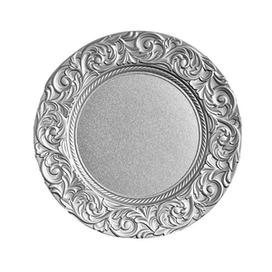 33cm Eco-Friendly Western Table Chargers New Gold <strong>Silver</strong> Plastic Charger <strong>Plates</strong> Wholesale for Weddings Events Minimum 100pcs - Product Image 5