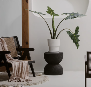 Alto nórdico creativo boca redonda sala de estar piso interior tipo Tigre Pilan planta verde maceta de arcilla de magnesio - Product Image 4