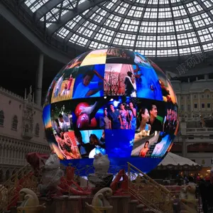 creative 360 degree viewable indoor outdoor led sphere display screen