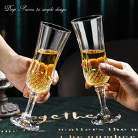 Ensemble de verres en cristal gaufré à coupe diamantée, flûtes à champagne et gobelets à vin rouge, transparents et modernes, pour mariage et bar