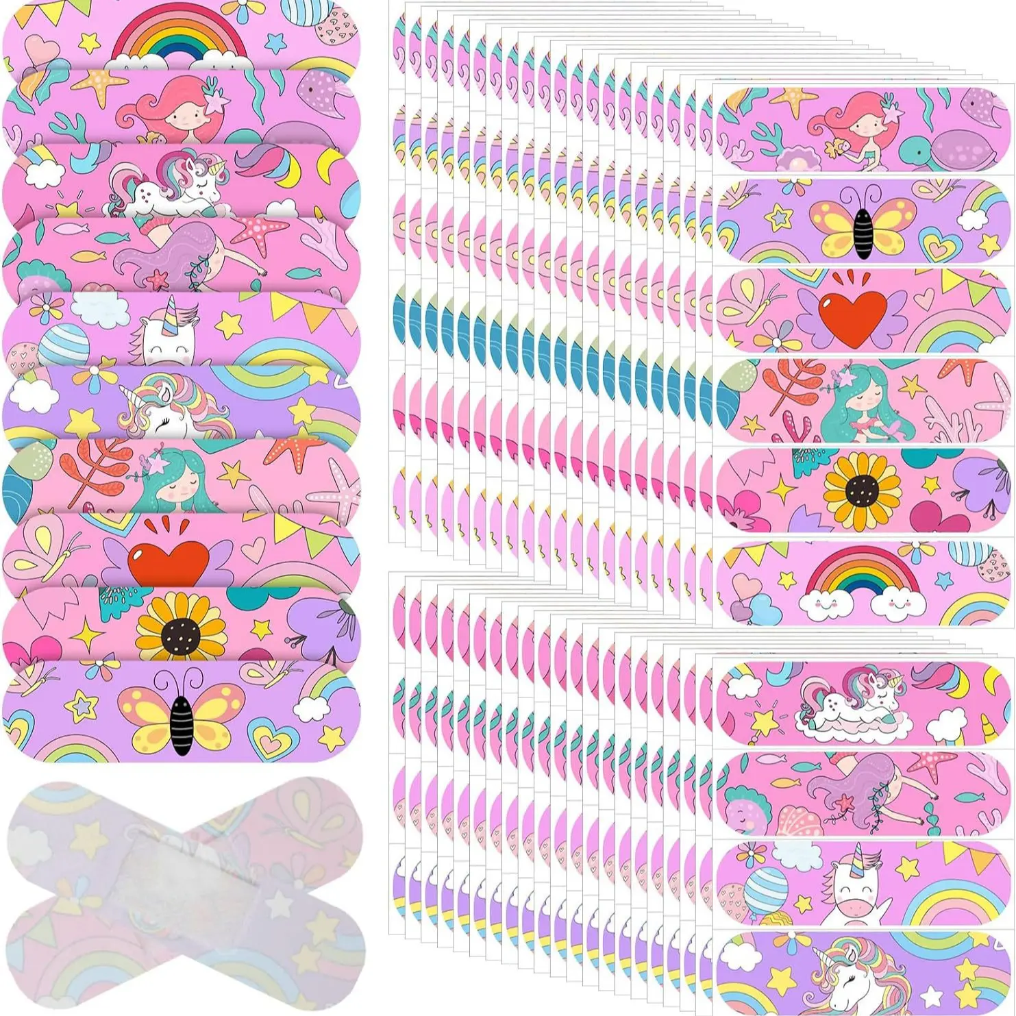 Ovand067 Children's Safety Adhesive Plasters Cartoon Bandage Cute Wound Band-aid Breathable Plaster