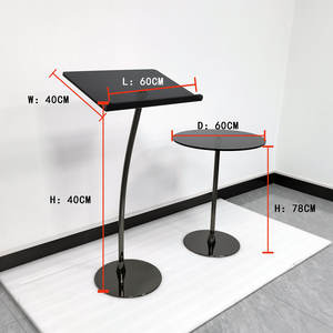 Напольный подиум BOSN с изогнутой поверхностью, настраиваемый, с черной акриловой столешницей, простая сборка, перерабатываемый и водостойкий - Product Image 5