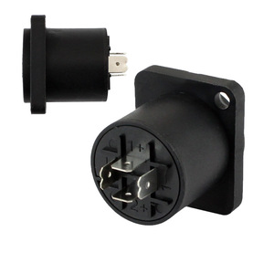 Four Core Audio Connector Female Socket 4 Pin Audio Jack Plug In ABS Material For <b>Speaker</b> <b>Amplifier</b> Use - Product Image 4