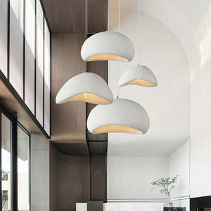 Nordic Cream Style Designer Restaurant Chandelier Hall Study <span class=keywords><strong>Dormitorio</strong></span> Lámpara colgante Personalidad creativa Wabi-Sabi Iluminación colgante - Product Image 2