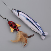 Vente chaude Nouveau Style Chat Teasing Stick Simule Cataire Poisson Bâton Télescopique Pour Chat De Compagnie