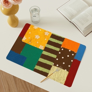 Manteles Individuales Cuadrados de Cuero Delgado con Estampado Floral Retro Estilo Crema, Impermeables y Resistentes al Aceite, Protectores de Mesa para Cocina - Product Image 5