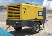 Compresseur d'air industriel haute pression Atlas Copco XAHS400 Wheel PACE, portable, à moteur diesel, à vis, lubrifié, refroidi par air, pour l'exploitation minière