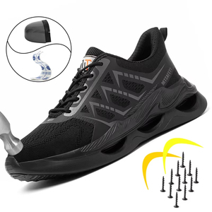 Chaussures de sécurité légères pour hommes, baskets de travail industrielles, chaussures respirantes à bout en acier, bottes de sécurité protectrices quatre saisons - Product Image 1