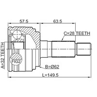 HOHAN Joint de cardan extérieur pour CX-5 Pièces automobiles Joint d'arbre de transmission GD75-25-50XC Garantie de 2 ans