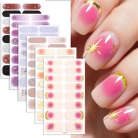 Autocollants pour ongles à paillettes colorées dégradées, les plus vendus, faciles à appliquer, OEM/ODM, non toxiques, fournisseur d'ongles