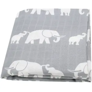 Top Seller Custom Print Organic Cotton Bamboo Muslin Swaddle Blankets Baby Wrap