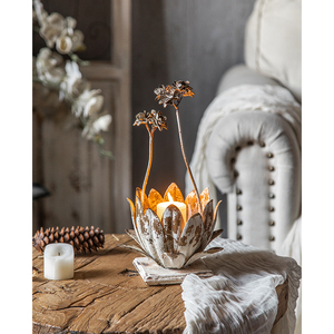 Wedding Props Retro <strong>White</strong> <strong>Candlestick</strong> Wedding Hotel Decorative Flower Decoration <strong>Candlestick</strong> - Product Image 6