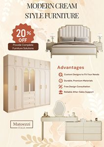 Modern <b>Cream</b> Style Custom Furniture for Whole House Elegant Living Room Bedroom Dining Room Design - Product Image 2