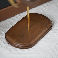 Miroir de courtoisie de bureau ovale en bois avec support Miroir de maquillage de table simple face