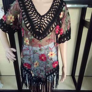 Blusa de Mujer Tejida a Crochet con Borlas Florales de Tela Hecha a Mano, Diseño Nuevo de 2019, para Vestido de <span class=keywords><strong>Playa</strong></span> - Product Image 5