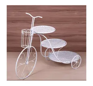 factory price gold metal dessert plate bicycle display stand for cake stand wedding