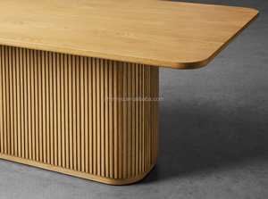 Minyu 2025 rắn gỗ sồi hình chữ nhật bàn ăn thiết lập pháp phong cách nhà hàng bảng với mật ong kết thúc cho phòng ăn - Product Image 4