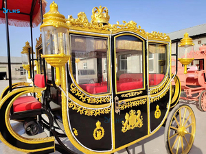 Black Luxury Royal Carriage/Marathon Retro Wedding Carriage/4-wheel European Electric Royal Carriage for Sale - Product Image 6