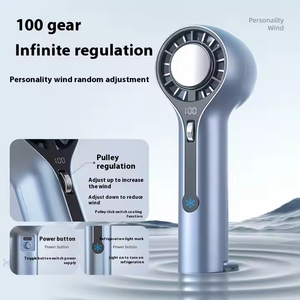 High-Speed USB Rechargeable Handheld Foldable Plastic Fan Brushless Motor Bladeless Design Digital Display Strong Wind for - Product Image 4