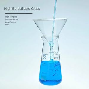 Equipo de laboratorio de <span class=keywords><strong>química</strong></span> de escuela secundaria 60/75/90/100mm embudo de vidrio grueso boca de cuello corto suministros de laboratorio OEM - Product Image 1